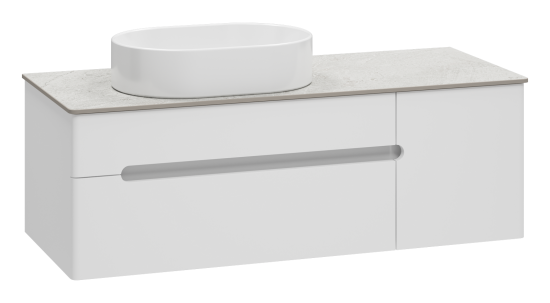 Тумба с раковиной Misty Роял 120 белая подвесная, со столешницей