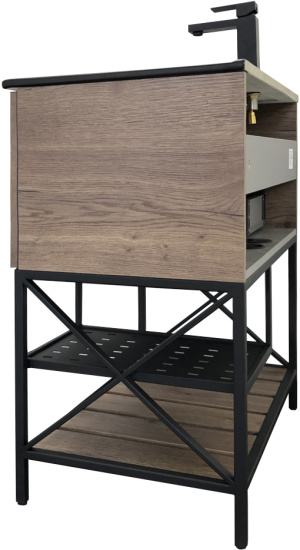 Тумба с раковиной Comforty Бредфорд 75 дуб темный
