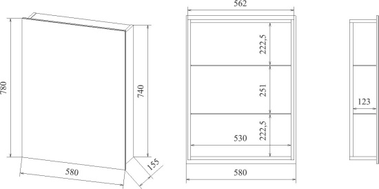 Зеркало-шкаф Sanflor Анкона R, 60
