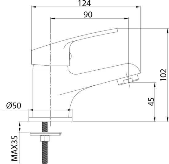 Смеситель для раковины Milardo Simp SIMSB00M01