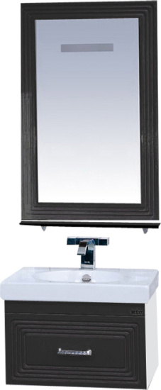 Тумба с раковиной Misty Европа 50 черная эмаль