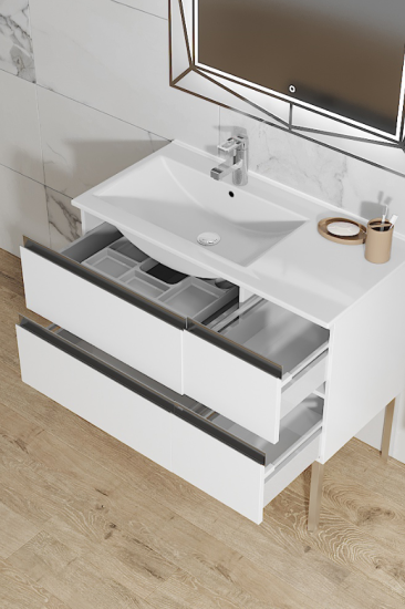 Тумба с раковиной Sanvit Стрит Box 90 L белая