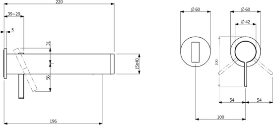 Смеситель для раковины Villeroy & Boch Dawn TVW10619A15161 с внутренней частью