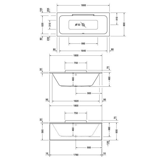 Акриловая ванна Duravit DuraStyle 180х80 с ножками
