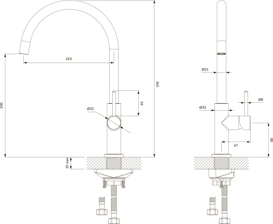 Смеситель для кухни Omnires Y Y1251GL золото