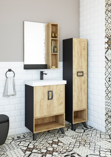 Зеркало Sanflor Выборг 60 дуб крафт золотой