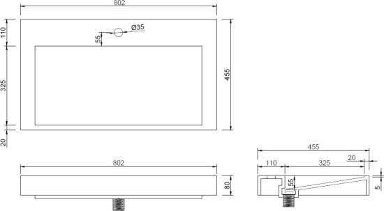 Мебель для ванной Armadi Art Flat 80 подвесная, антрацит матовый