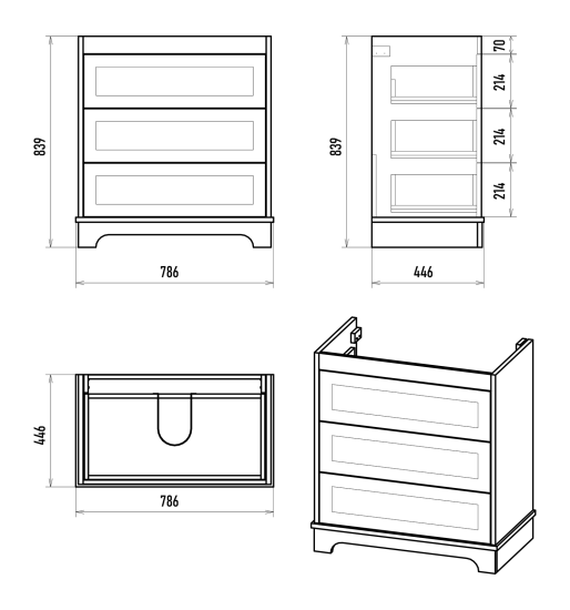 Тумба с раковиной Misty Ларго 80
