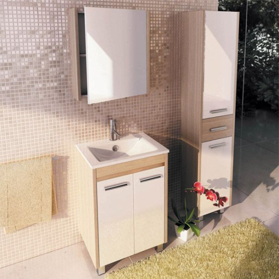 Тумба с раковиной Comforty Тулуза Д 60, напольная, сосна лоредо