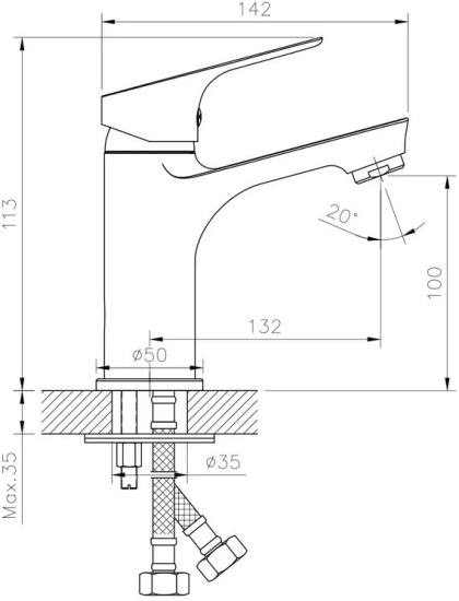 Смеситель для раковины Rossinka RS29 RS29-13