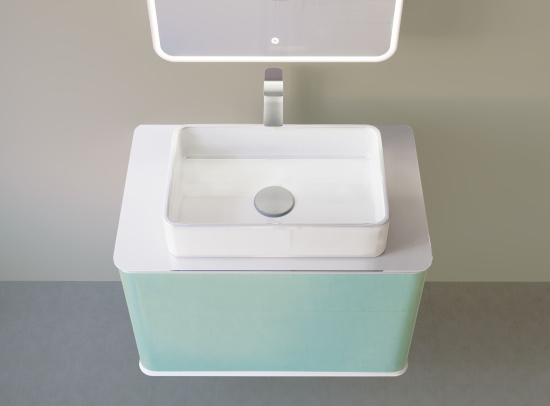 Тумба с раковиной Jorno Pastel 80 бирюзовый бриз
