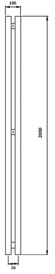 Полотенцесушитель водяной Secado Бергамо 2К 2000/70, черный матовый