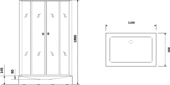Душевой уголок Niagara Nova NG-0120-14 120x80, прямоугольный