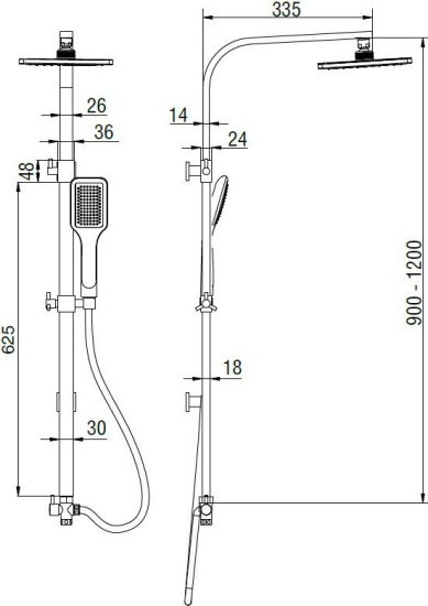 Душевая стойка SMARTsant Квадро SM1208AA