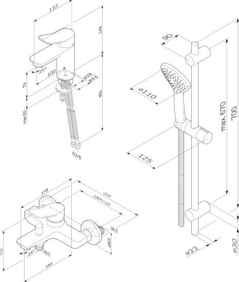 Душевой комплект AM.PM X-Joy F40985A00