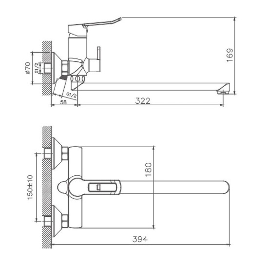 Смеситель для ванны Haiba HB22556 хром