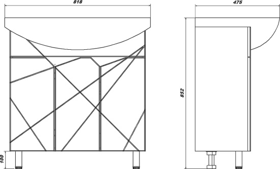 Мебель для ванной Sanstar Практик Каскад 80