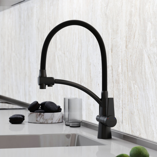 Смеситель для кухни Sancos Eri SC4001MB, матовый черный