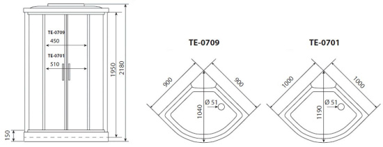 Душевая кабина Timo Eco TE-0709 P