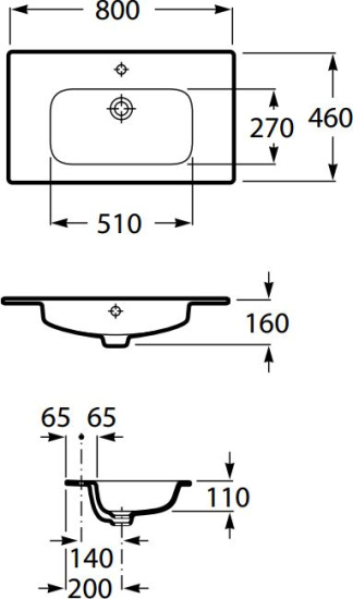 Мебель для ванной Roca The Gap 80, 3 ящика, белый глянец
