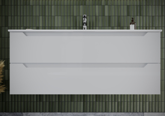 Тумба с раковиной Sancos Norma 2.0 120 белый глянец, подвесная