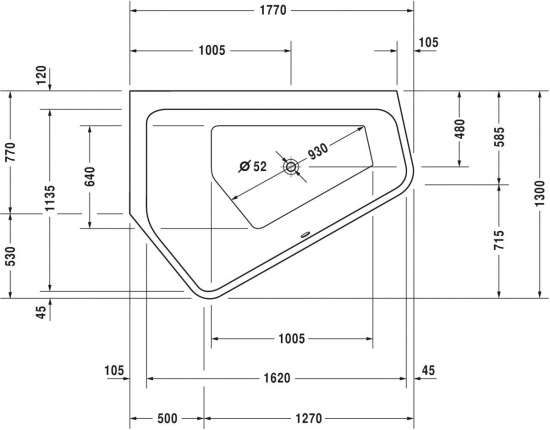 Акриловая ванна Duravit Paiova 5 177x130 SX 700390000000000