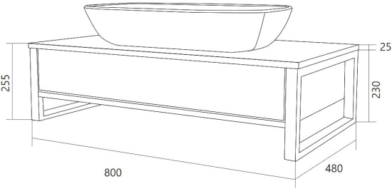 Тумба с раковиной 1MarKa Grunge Loft 80 бетон светлый