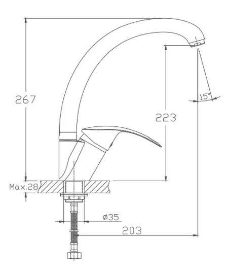 Смеситель для кухни Haiba HB4121-2