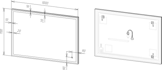 Мебель для ванной Diwo Элиста 100 белый мрамор, с раковиной Moduo 50 Square