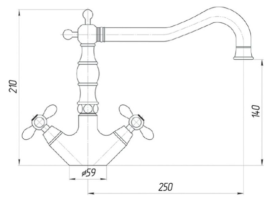 Смеситель для кухни Migliore Princeton Plus 18262 хром/золото