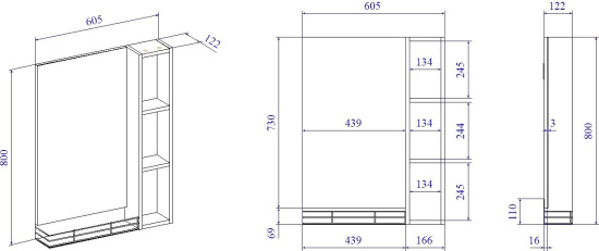 Зеркало Sanflor Выборг 60 дуб крафт золотой