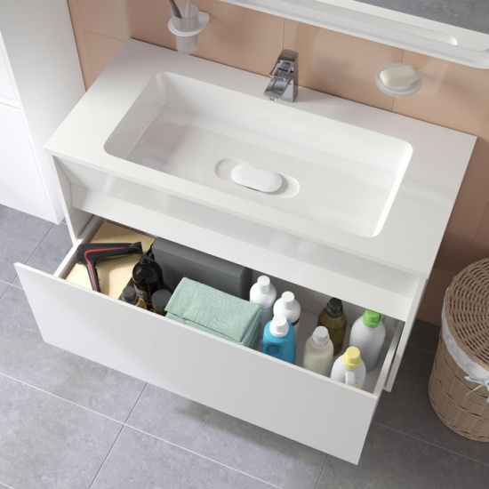 Тумба с раковиной Iddis Esper 100 подвесная, белая