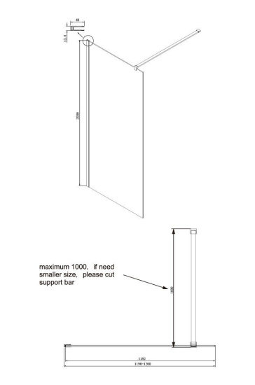 Душевая перегородка Ambassador Walk-In 15031104 120 см
