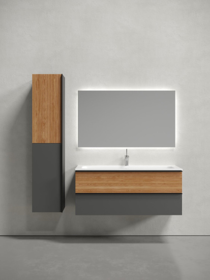 Тумба с раковиной Sancos Delta 120 дуб красный/графит, DL120GR