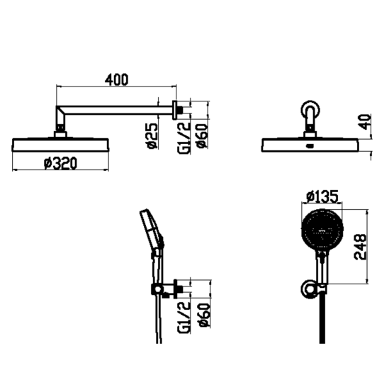 Душевой комплект Boheme Cell 427-BR