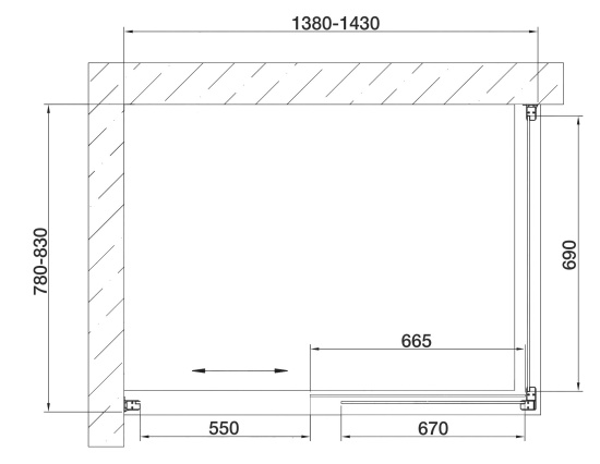 Душевой уголок Vegas Glass ZP+ZPV 140*80 09 02 профиль золото, стекло шиншилла