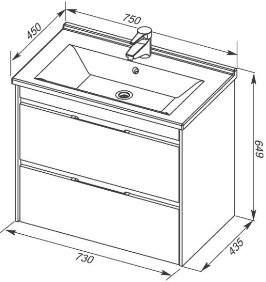 Мебель для ванной Aquanet Тулон 75