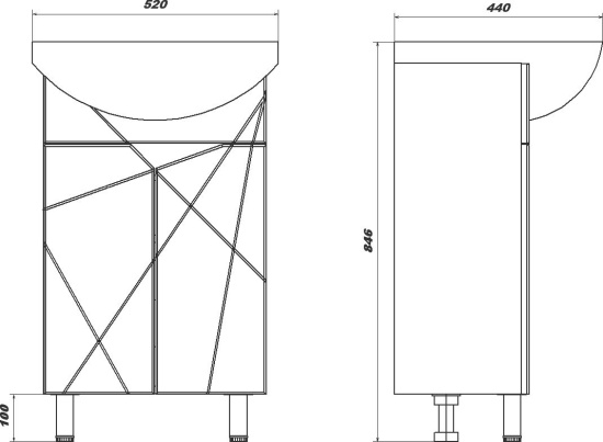 Мебель для ванной Sanstar Практик Каскад 50