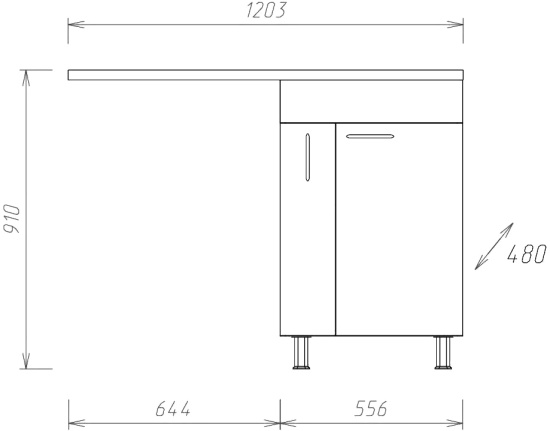 Тумба с раковиной Onika Нави 60.12