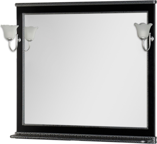 Зеркало Aquanet Валенса 110 черный краколет/серебро