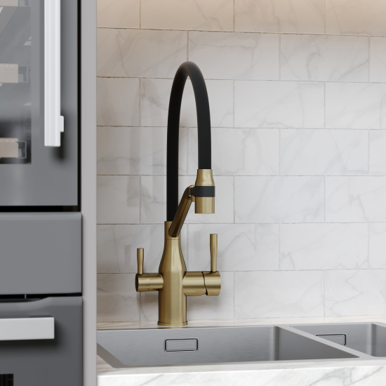 Смеситель для кухни Sancos Orta SC4008BG, брашированное золото