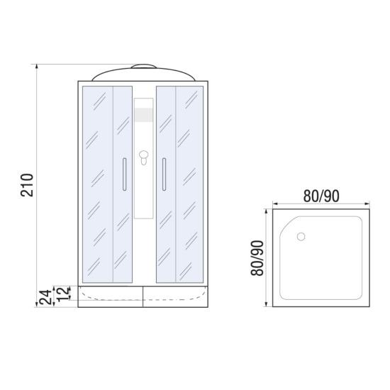 Душевая кабина River Quadro 80/24 МТ