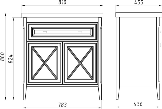 Тумба с раковиной ASB-Woodline Монте 80 бежевая