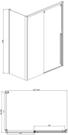Душевой уголок Bravat Slimline 120х80х195