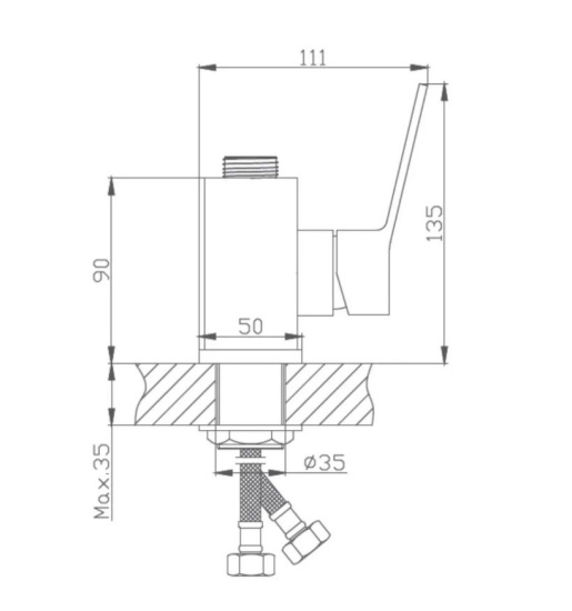 Смеситель для кухни Haiba HB73563 хром, без излива