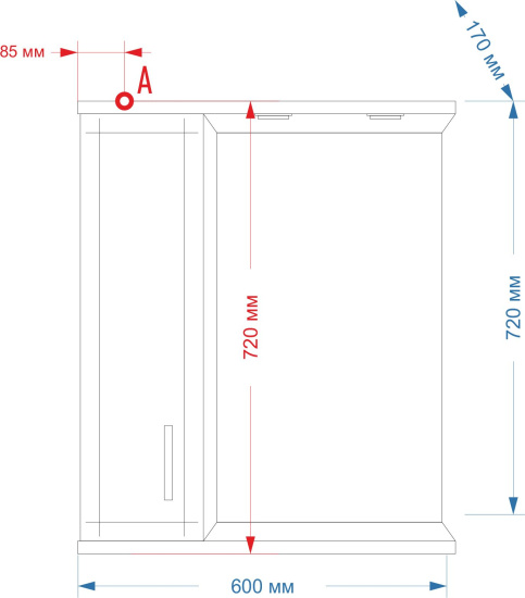 Мебель для ванной Misty Уют 60 с 2 ящиками