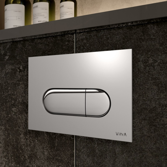 Инсталляция с унитазом VitrA Sento 9830B003-7212 с кнопкой хром