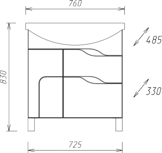 Тумба с раковиной Onika Веронэлла 75.13
