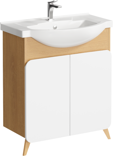 Тумба с раковиной Aqwella Basic 75 дуб золотой