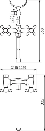 Смеситель для ванны Veragio Agatha VR.AGT-3705.CR универсальный, хром